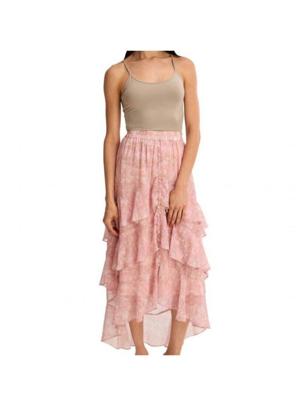 Allison New York Ella Midi Skirt in Blush Kaleidoscope Size Small New